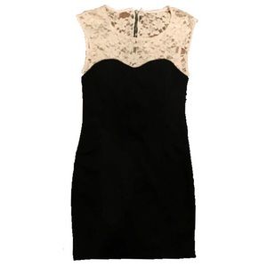 Black Bodycon Dress with Lace Detail